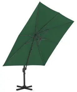 vidaXL Cantilever Umbrella with Aluminium Pole 400×300 cm Green