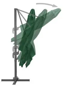 vidaXL Cantilever Umbrella with Aluminium Pole 400×300 cm Green