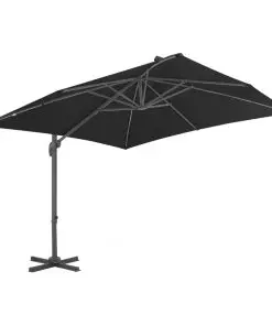 vidaXL Cantilever Umbrella with Aluminium Pole 300×300 cm Anthracite
