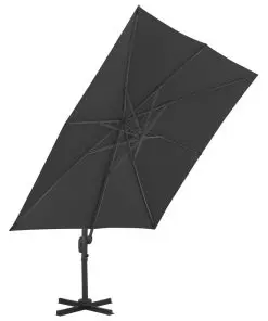 vidaXL Cantilever Umbrella with Aluminium Pole 300×300 cm Anthracite