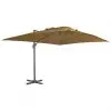vidaXL Cantilever Umbrella with Aluminium Pole 400×300 cm Taupe