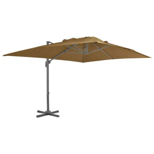 vidaXL Cantilever Umbrella with Aluminium Pole 400×300 cm Taupe