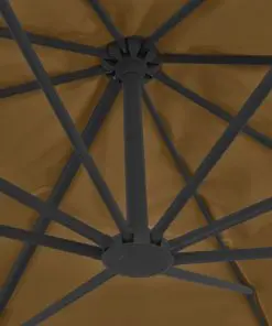 vidaXL Cantilever Umbrella with Aluminium Pole 400×300 cm Taupe