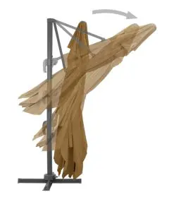 vidaXL Cantilever Umbrella with Aluminium Pole 400×300 cm Taupe