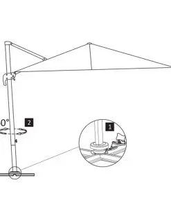 vidaXL Cantilever Umbrella with Aluminium Pole 400×300 cm Taupe