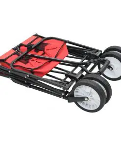 vidaXL Folding Hand Trolley Steel Red