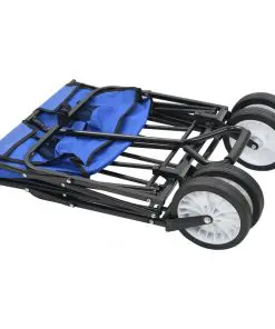 vidaXL Folding Hand Trolley Steel Blue