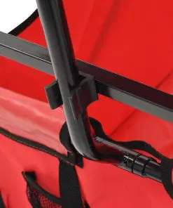 vidaXL Folding Hand Trolley with Canopy Steel Red