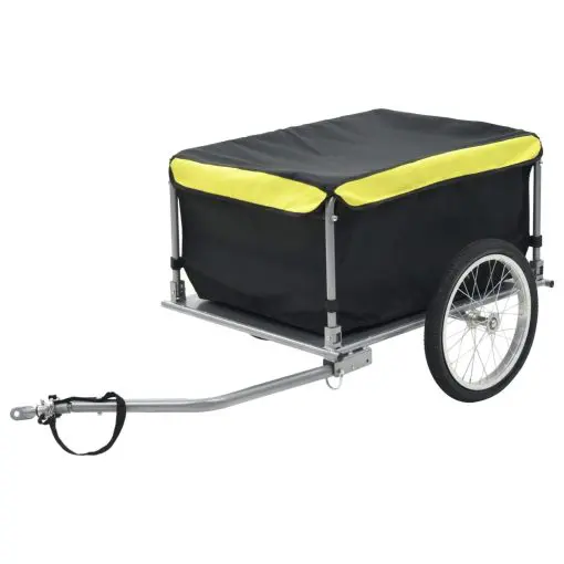 vidaXL Bike Cargo Trailer Black and Yellow 65 kg