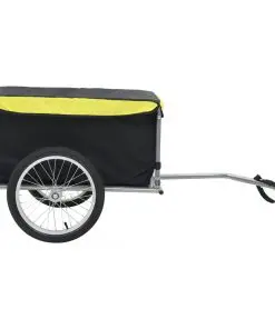 vidaXL Bike Cargo Trailer Black and Yellow 65 kg
