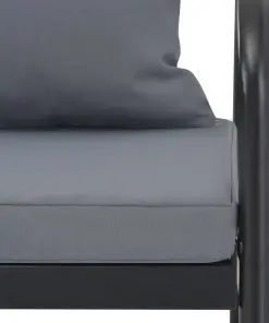 vidaXL 2 Seater Garden Bench with Cushions Grey Aluminium