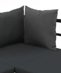 vidaXL 2 Piece Garden Corner Sofa Set with Cushions Aluminium WPC