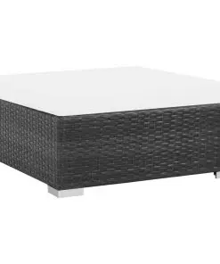 vidaXL 7 Piece Garden Lounge Set with Cushions Poly Rattan Black