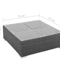 vidaXL 7 Piece Garden Lounge Set with Cushions Poly Rattan Black
