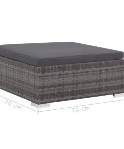 vidaXL 6 Piece Garden Lounge Set with Cushions Poly Rattan Grey