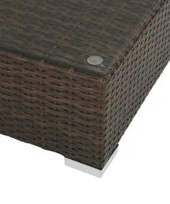 vidaXL 8 Piece Garden Lounge Set with Cushions Poly Rattan Brown