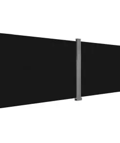 vidaXL Retractable Side Awning 200×600 cm Black