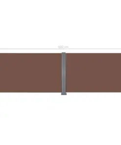 vidaXL Retractable Side Awning 200×600 cm Brown