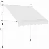 vidaXL Manual Retractable Awning 200 cm Cream vidaXL Manual Retractable Awning 200 cm Cream