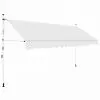 vidaXL Manual Retractable Awning 350 cm Cream