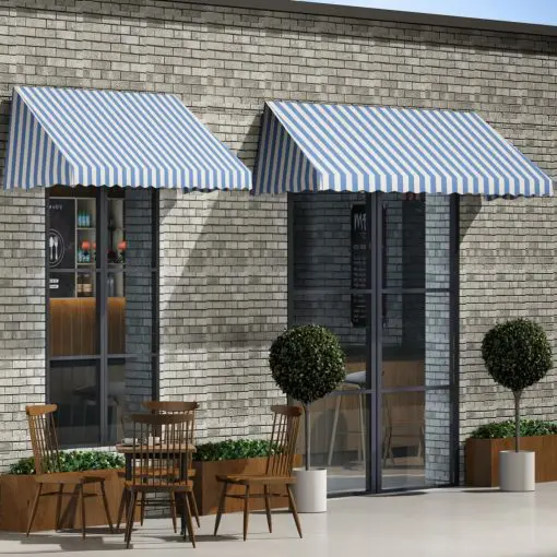vidaXL Bistro Awning 150×120 cm Blue and White