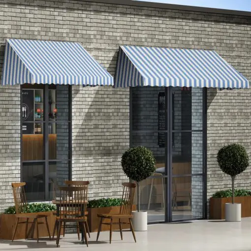 vidaXL Bistro Awning 400×120 cm Blue and White