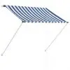vidaXL Retractable Awning 150×150 cm Blue and White