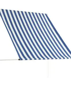 vidaXL Retractable Awning 150×150 cm Blue and White