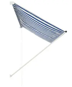 vidaXL Retractable Awning 250×150 cm Blue and White