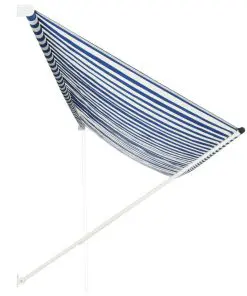 vidaXL Retractable Awning 400×150 cm Blue and White