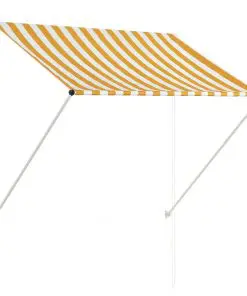 vidaXL Retractable Awning 150×150 cm Yellow and White