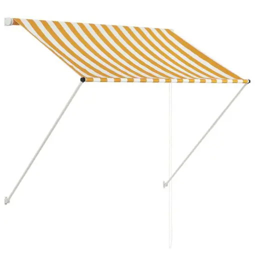 vidaXL Retractable Awning 150×150 cm Yellow and White