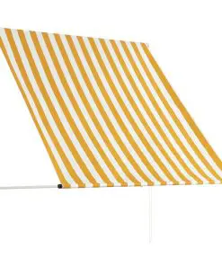vidaXL Retractable Awning 150×150 cm Yellow and White