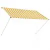 vidaXL Retractable Awning 200×150 cm Yellow and White vidaXL Retractable Awning 200×150 cm Yellow and White