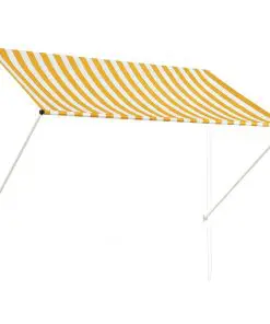 vidaXL Retractable Awning 200×150 cm Yellow and White