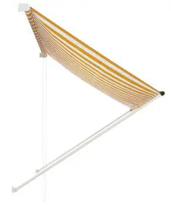 vidaXL Retractable Awning 200×150 cm Yellow and White