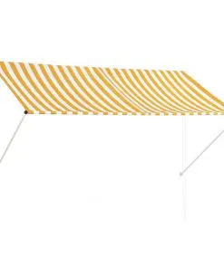 vidaXL Retractable Awning 250×150 cm Yellow and White