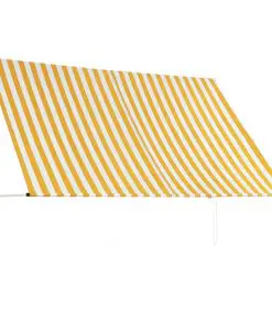 vidaXL Retractable Awning 250×150 cm Yellow and White