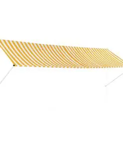 vidaXL Retractable Awning 400×150 cm Yellow and White