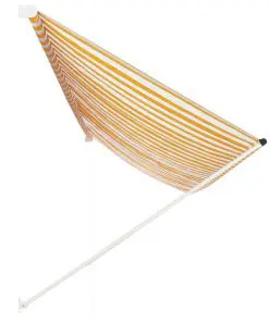 vidaXL Retractable Awning 400×150 cm Yellow and White