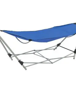 vidaXL Hammock with Foldable Stand Blue