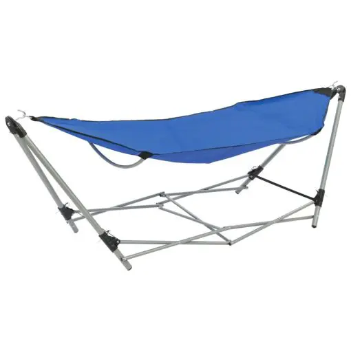 vidaXL Hammock with Foldable Stand Blue