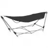 vidaXL Hammock with Foldable Stand Black