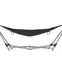 vidaXL Hammock with Foldable Stand Black