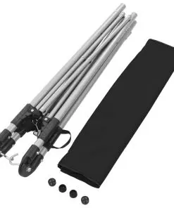 vidaXL Hammock with Foldable Stand Black