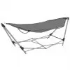 vidaXL Hammock with Foldable Stand Grey