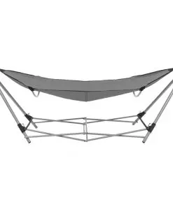 vidaXL Hammock with Foldable Stand Grey