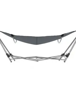 vidaXL Hammock with Foldable Stand Grey