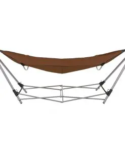 vidaXL Hammock with Foldable Stand Brown