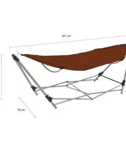 vidaXL Hammock with Foldable Stand Brown